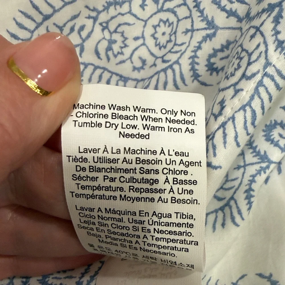 Pottery Barn Blue White Pillow Cover Cotton Soft Quilt